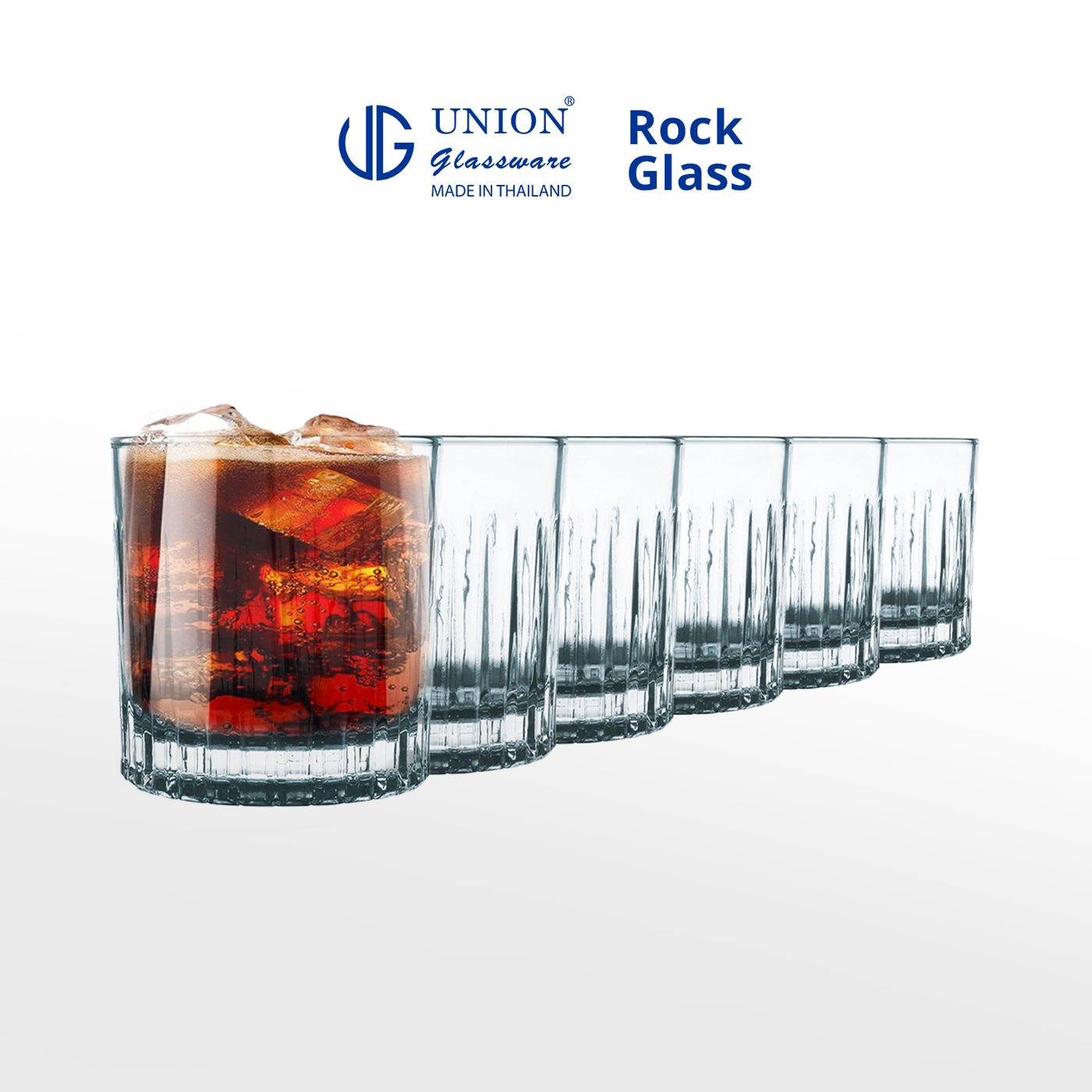 UNION GLASS Thailand Premium Clear Glass Rock Glass 302ml | 10oz Set of 6