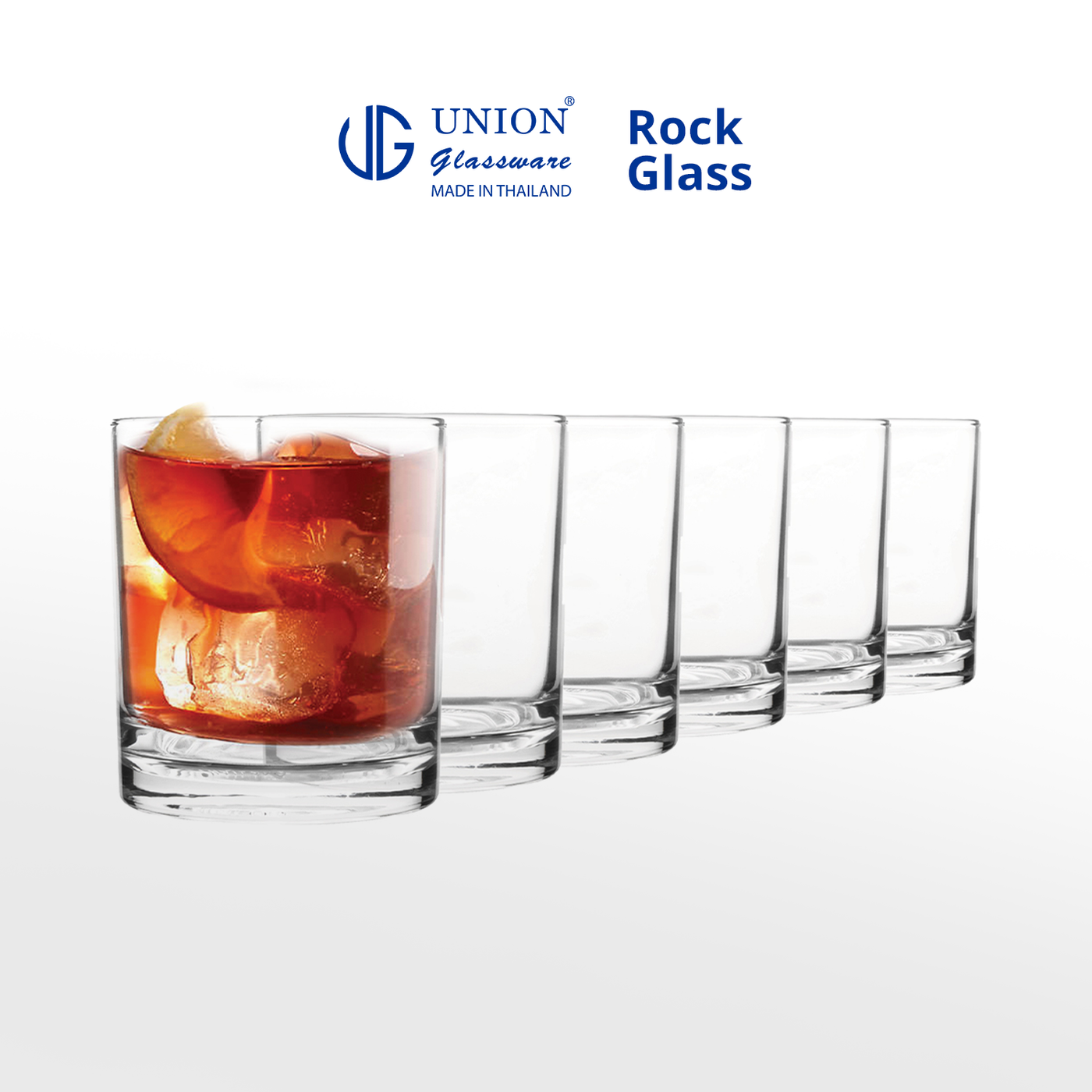 UNION GLASS Thailand Premium Clear Glass Rock Glass 286ml | 10oz Set of 6