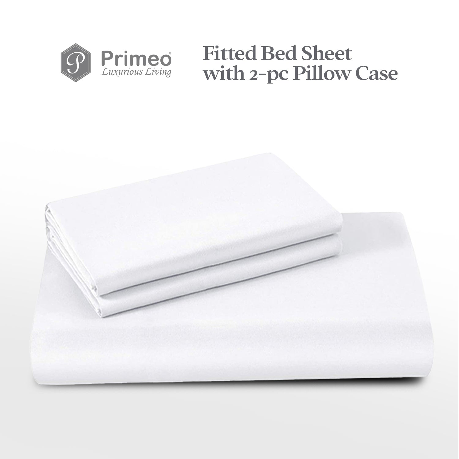 PRIMEO Bedsheet w/ 2 Pillow Case Queen Size Set of 3