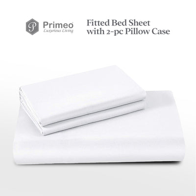 PRIMEO Bedsheet w/ 2 Pillow Case Queen Size Set of 3