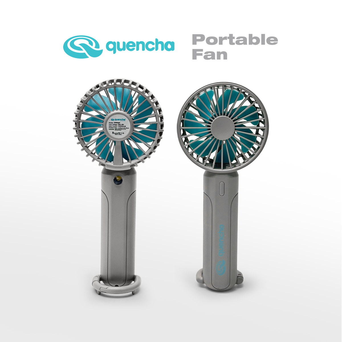 Quencha Portable Mini Fan 1200mAh High Speed Handheld Fan