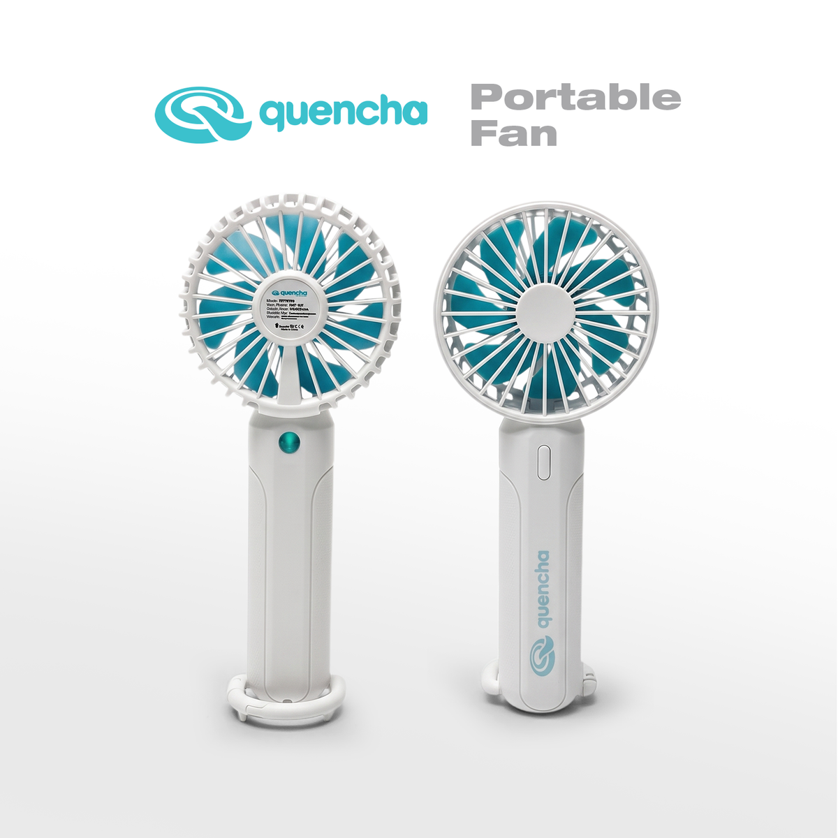 Quencha Portable Mini Fan 1200mAh High Speed Handheld Fan