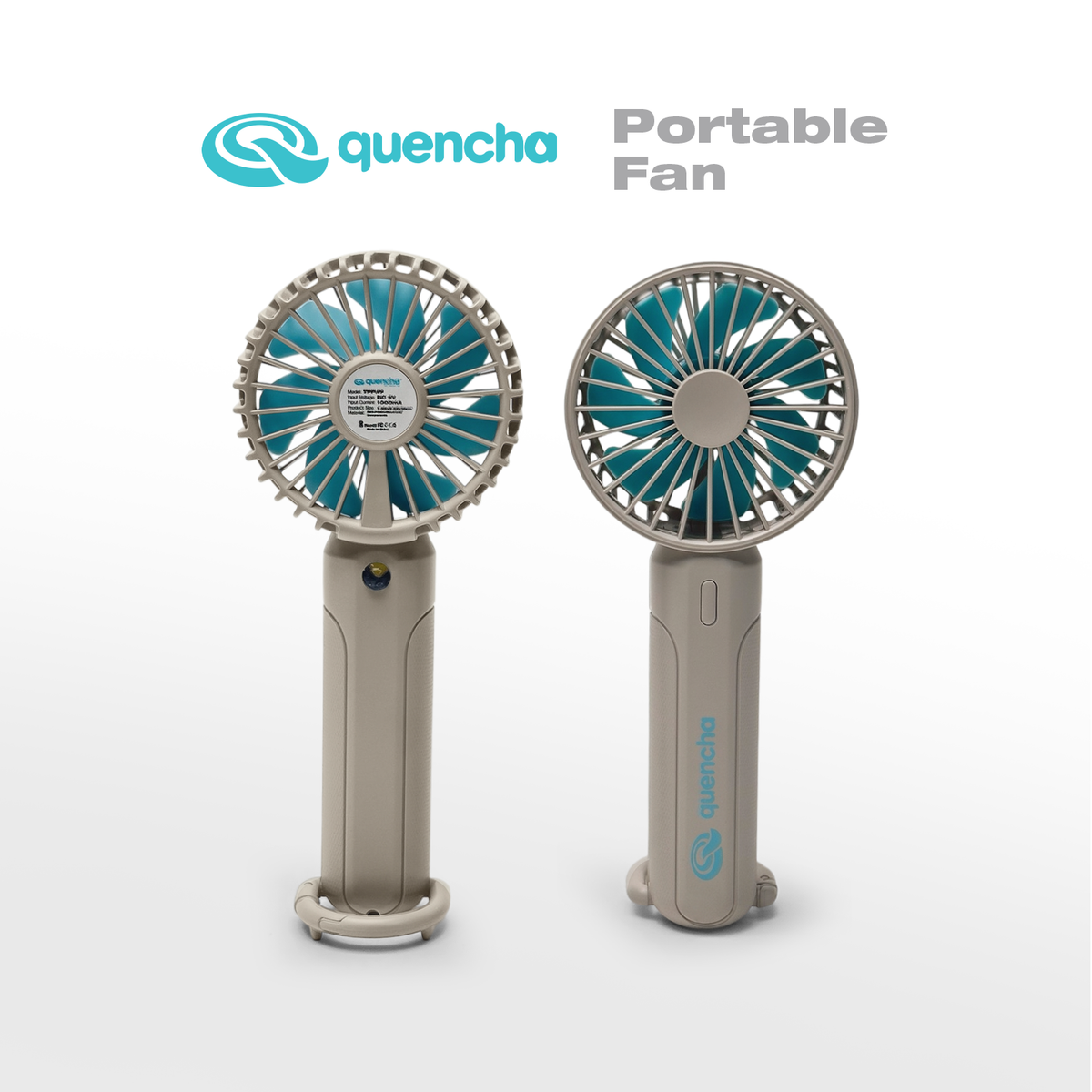 Quencha Portable Mini Fan 1200mAh High Speed Handheld Fan