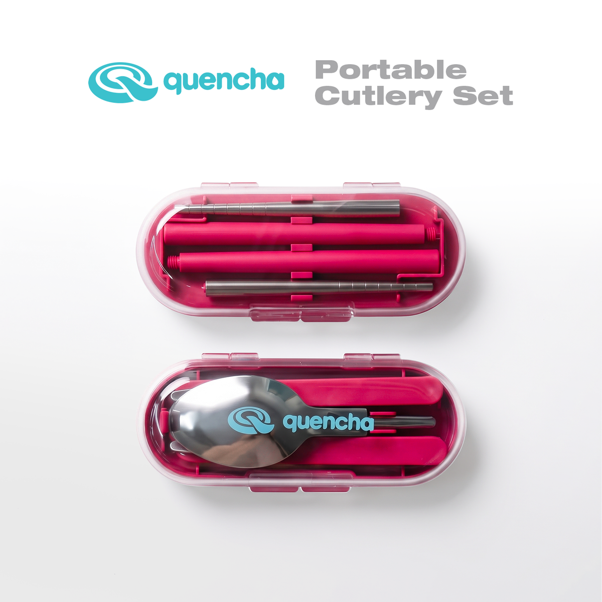 QUENCHA  Portable Cutlery Set, Collapsible Travel Utensils