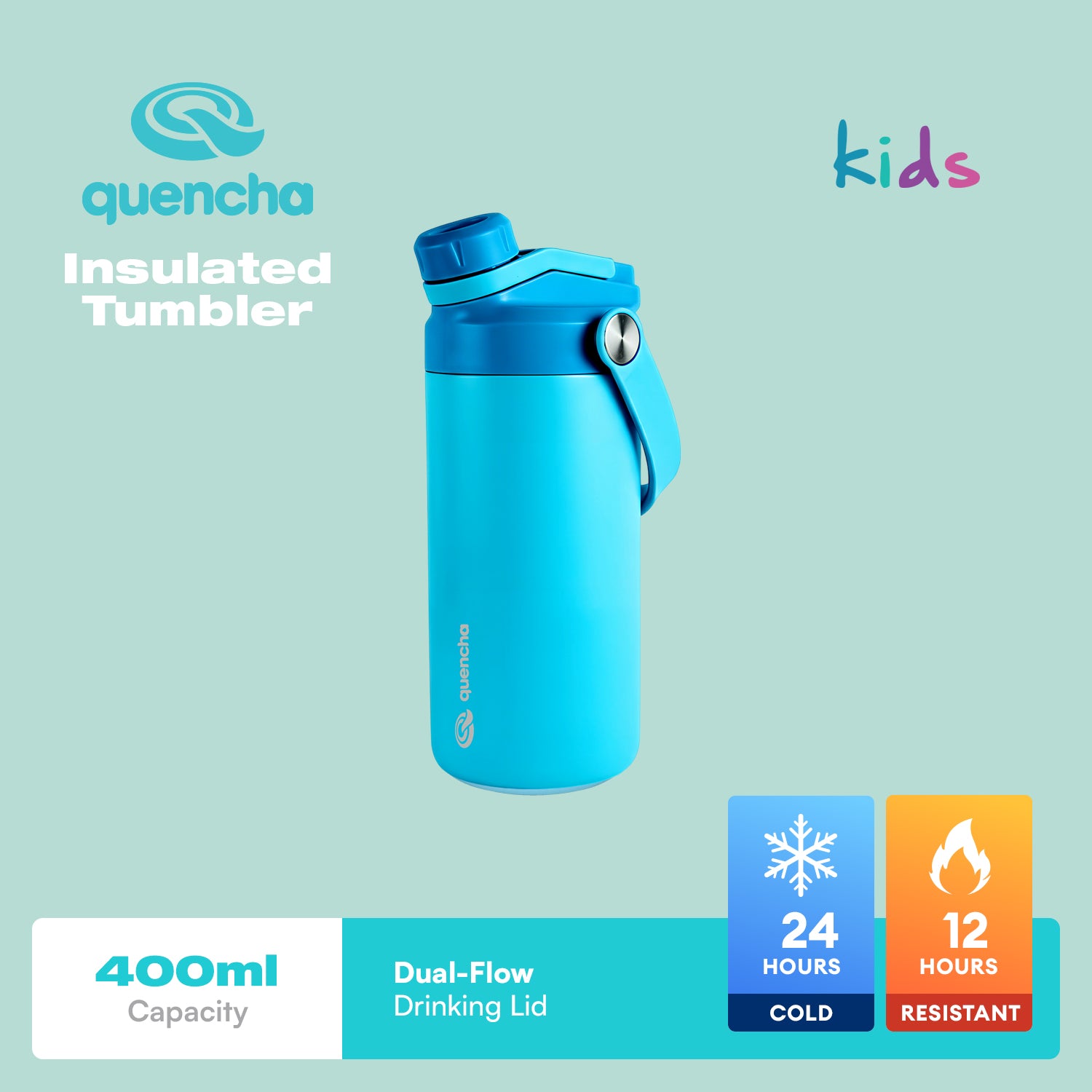 Quencha Kids Water Bottle Insulated Tumbler Lunch Box Kids Combo Back to School BPA-Free Leakproof