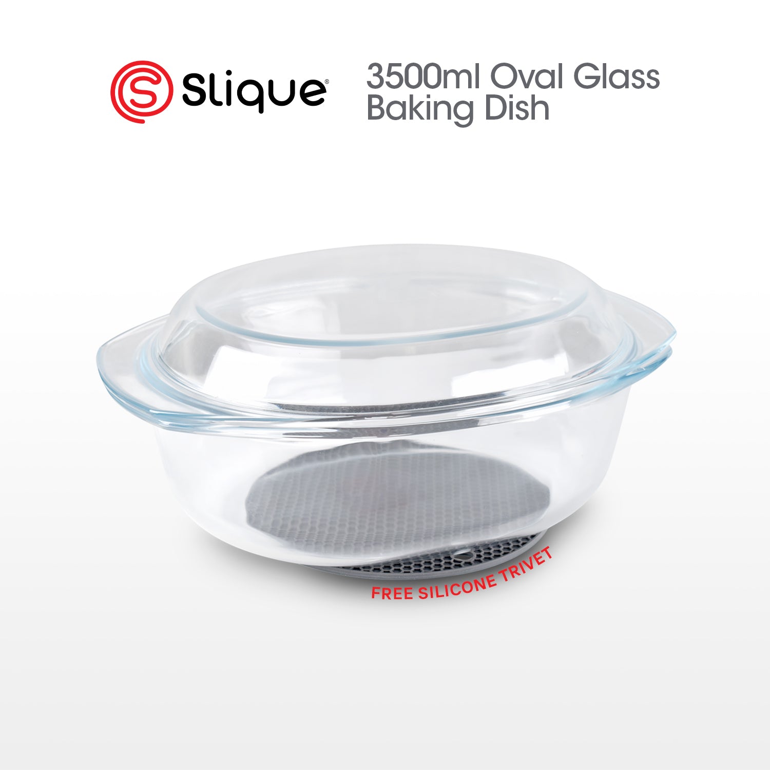 SLIQUE Borosilicate Glass Baking Dish Oven Safe Bakeware Casserole Dish with Lid Microwave Safe
