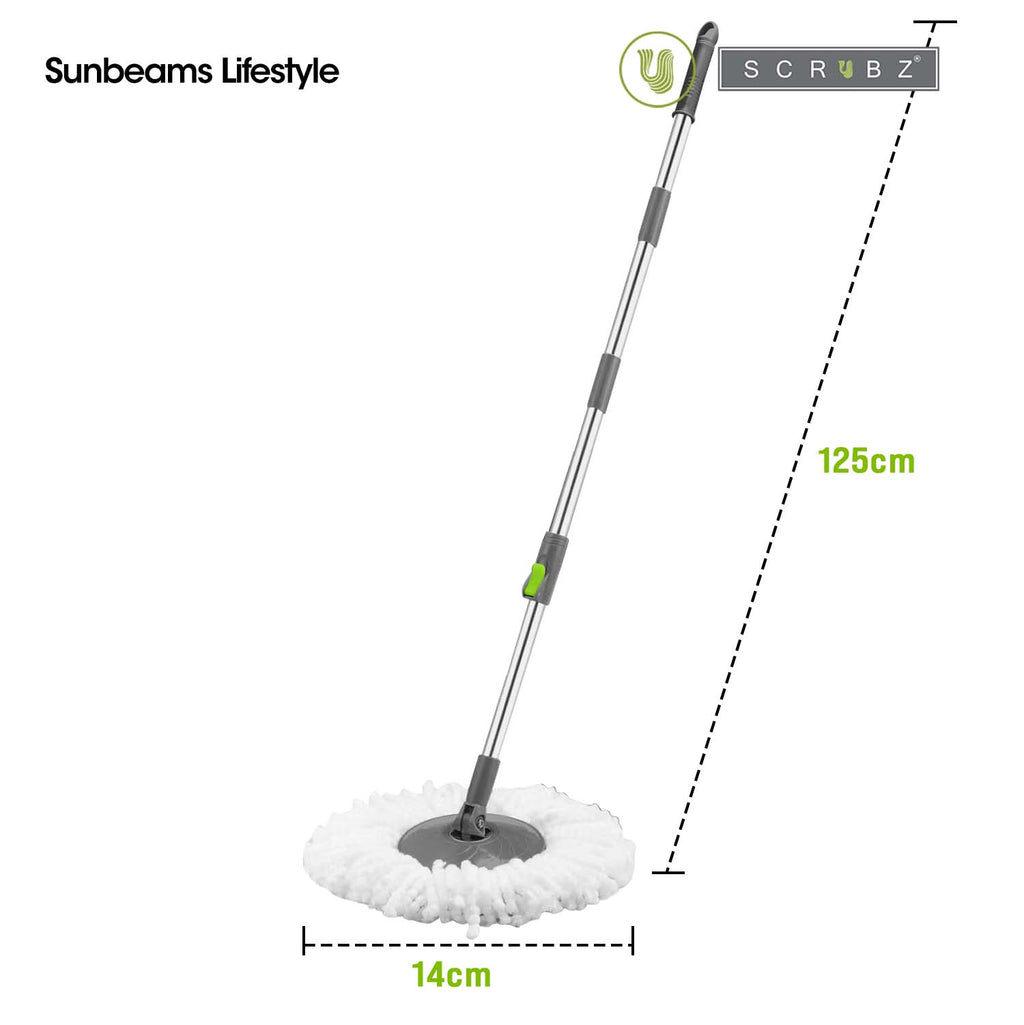 SCRUBZ Premium Microfiber Spin Magic Mop with Spinner 4L