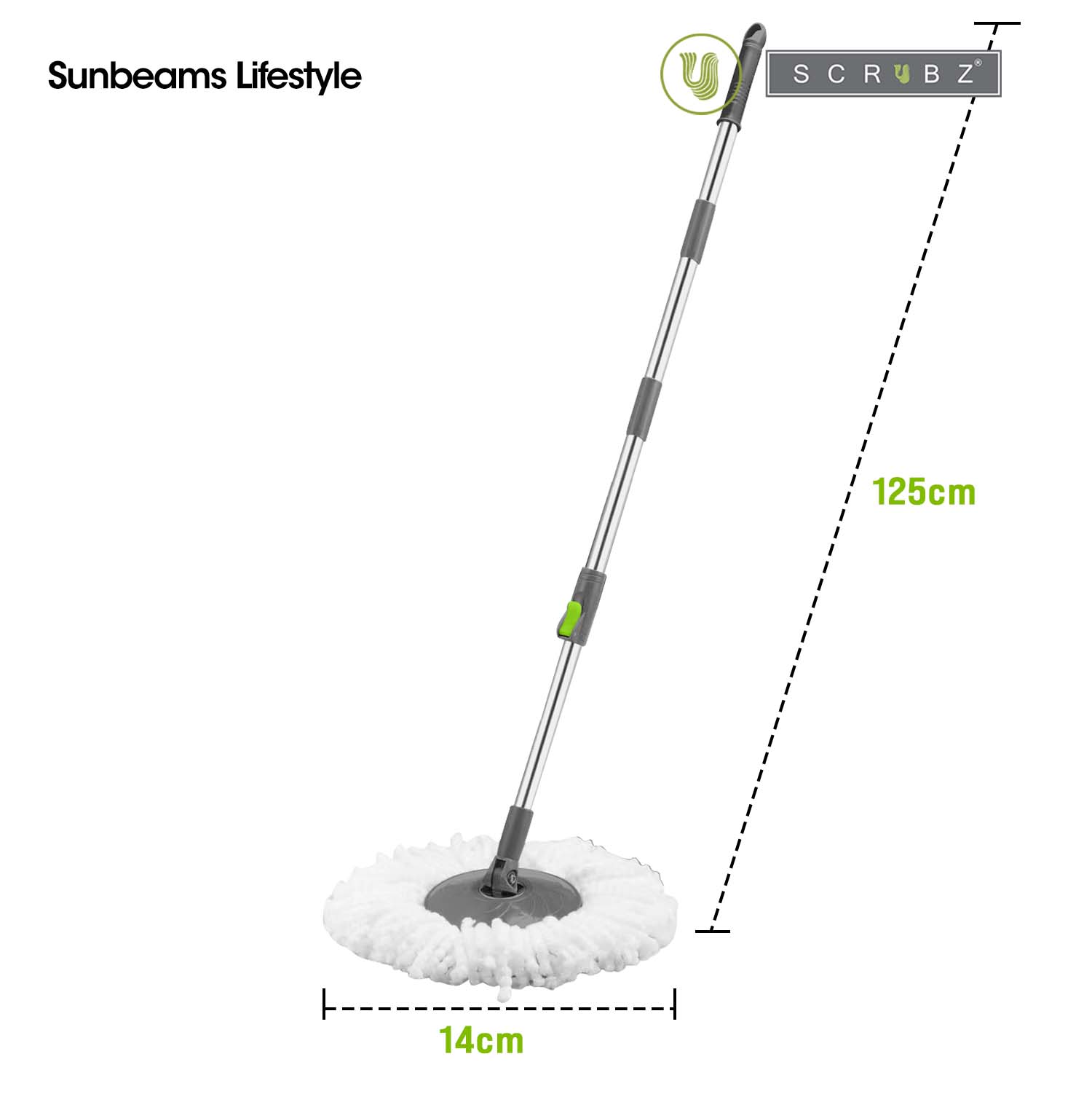SCRUBZ Premium Microfiber Spin Magic Mop with Spinner 4L