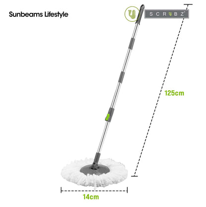 SCRUBZ Premium Microfiber Spin Magic Mop with Spinner 4L