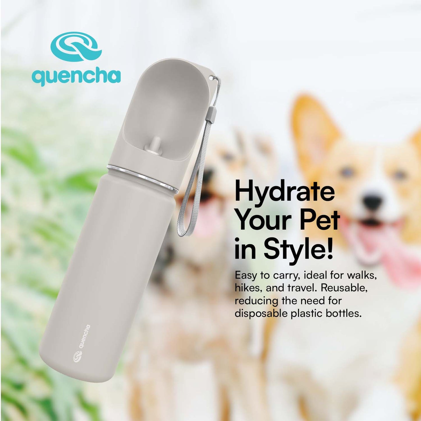 Quencha 550ml Stainless Steel Double Wall Insulated Pet Tumbler