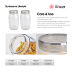 SLIQUE Premium Sodium Glass Food Jars 2pcs Jar Set 500/750/1000/1700/2100ml