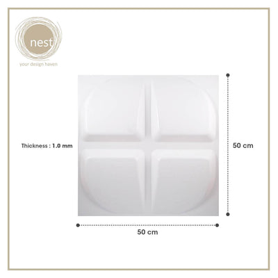 NEST DESIGN LAB 3D Wall-Art Nukua 4pcs 500mm X 500mm X 1.0mm Amazing Gift Idea For Any Occasion!