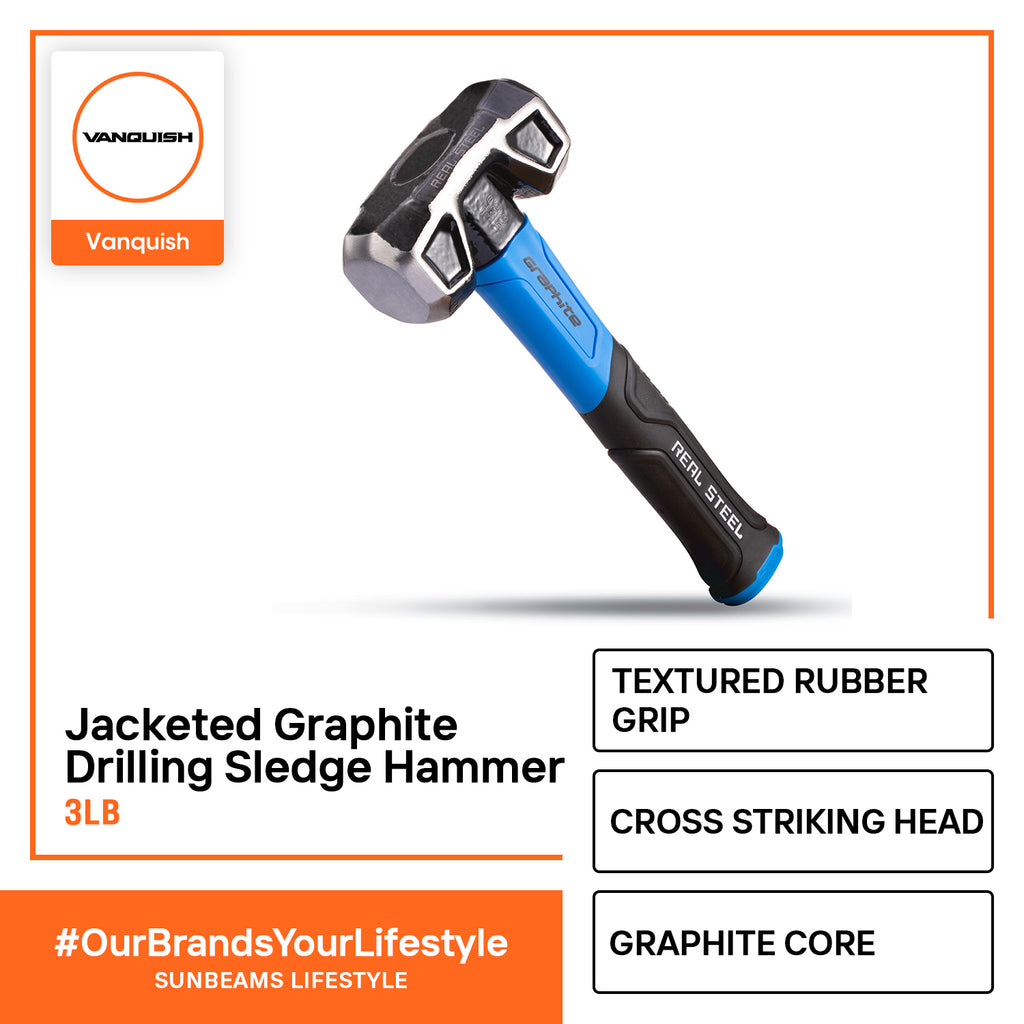 REALSTEEL Sledge Hammer Jacketed Graphite Drilling, Cross Striking Head