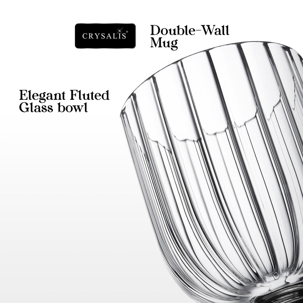 Crysalis Borosilicate Goblet Glass Set of 2 – Thick Wine/Cocktail Stem Glasses