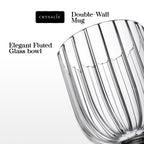 Crysalis Borosilicate Goblet Glass Set of 2 – Thick Wine/Cocktail Stem Glasses