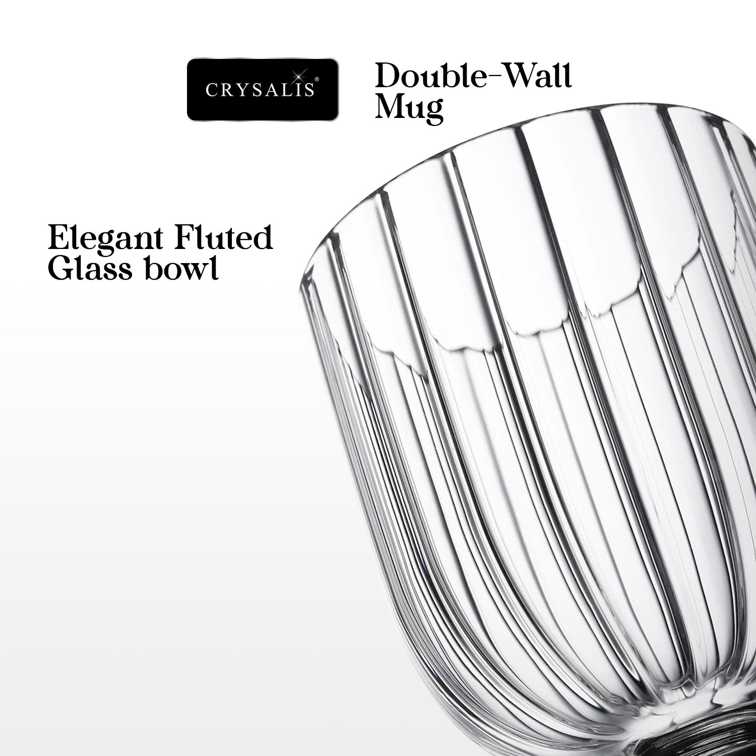 Crysalis Borosilicate Goblet Glass Set of 2 – Thick Wine/Cocktail Stem Glasses