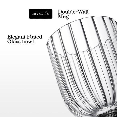 Crysalis Borosilicate Goblet Glass Set of 2 – Thick Wine/Cocktail Stem Glasses