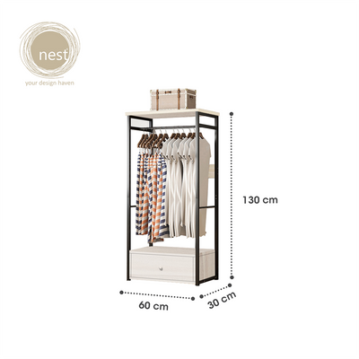 Nest Design Lab Premium | Heavy duty | Durable Grament Shelf Rack 60 x 30 x 130 cm Maple Amazing Gift Idea For Any Occasion!