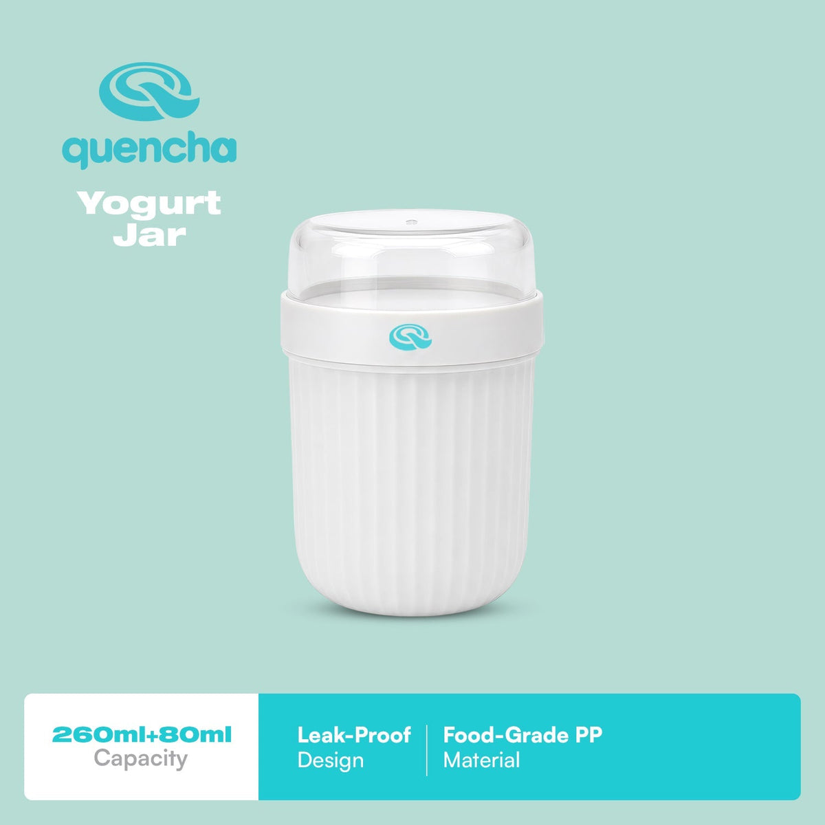 Quencha Yogurt Jar 2 Layer Food Container for Cereal, Fruits, and Snacks