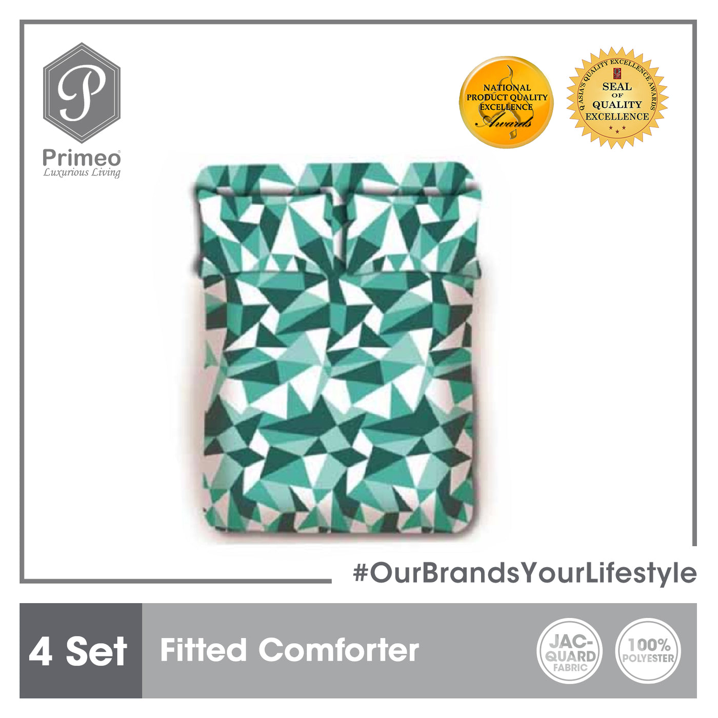 PRIMEO Premium 3-in-1 Bedsheet & 2 Pillowcases