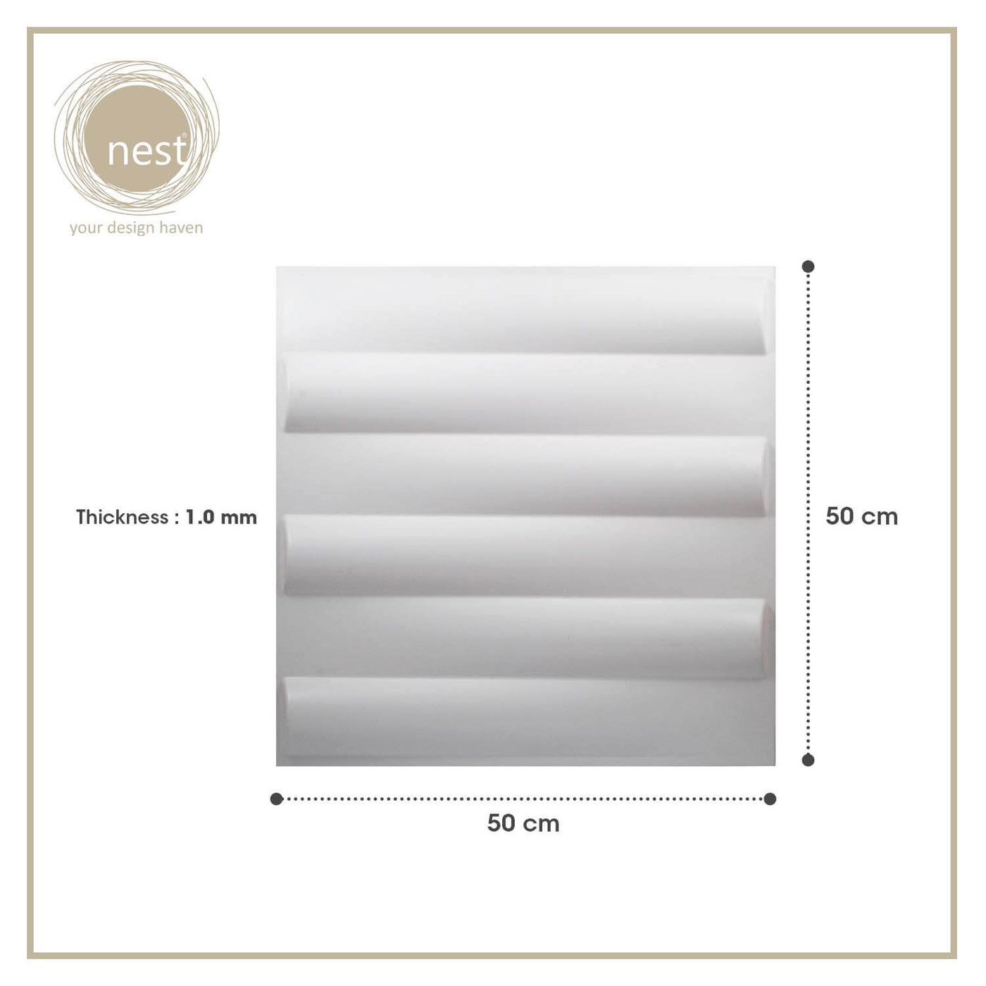 NEST DESIGN LAB 3D Wall-Art Pasts 4pcs 500mm X 500mm X 1.0mm Amazing Gift Idea For Any Occasion!