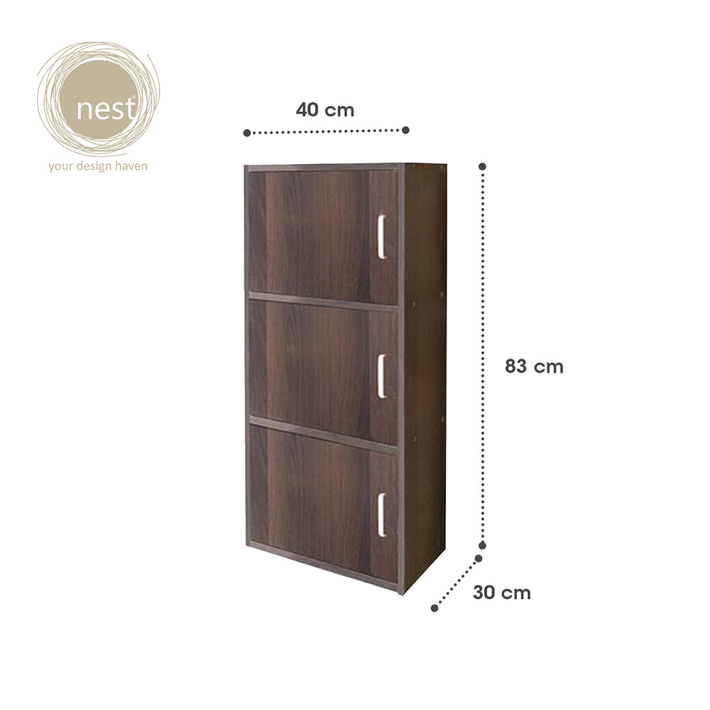 NEST DESIGN LAB Premium 3 Layer Cabinet w/ Door Multi-Purpose Cabinet Modern Italian Design Amazing Gift Idea For Any Occasion!