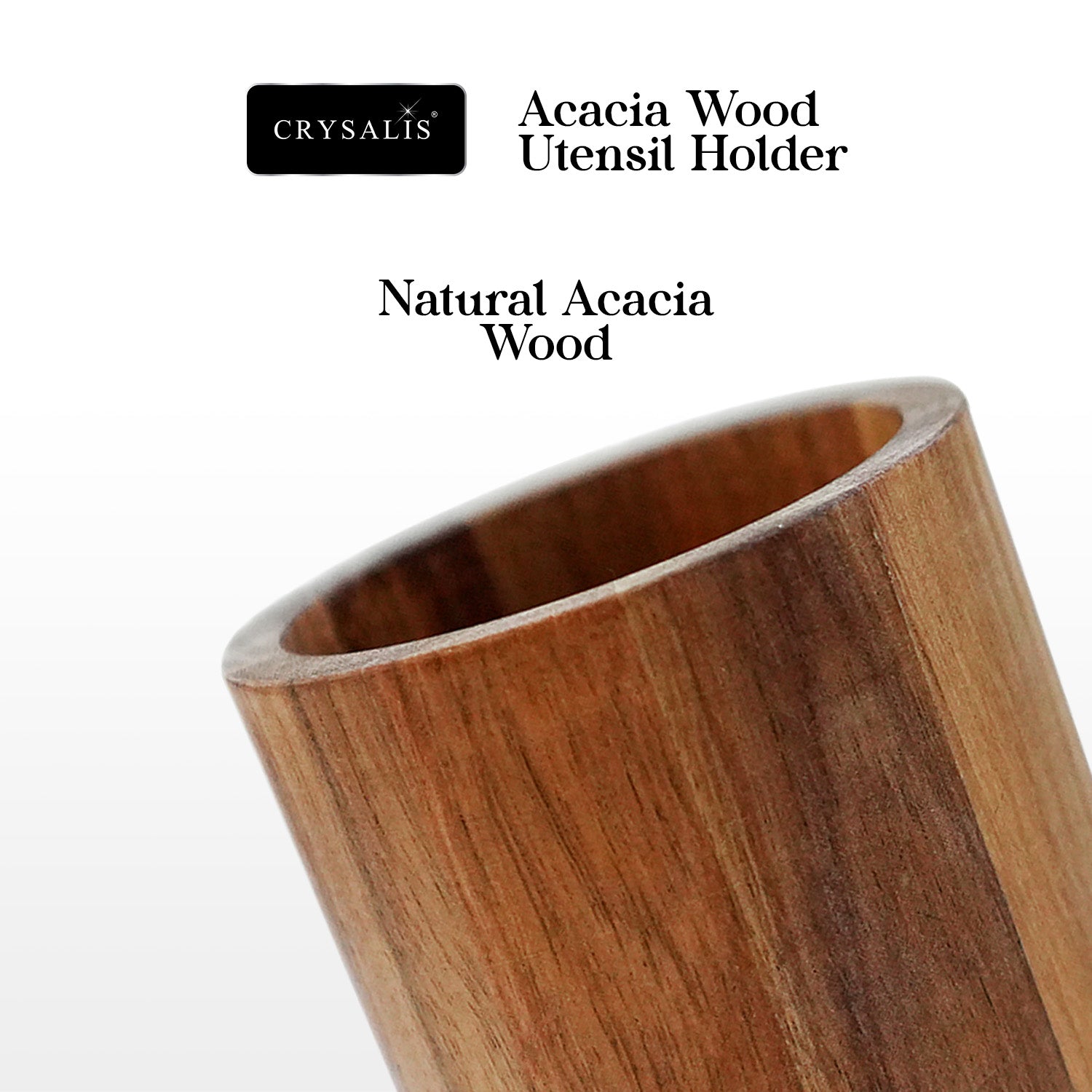 CRYSALIS Acacia Wood Utensil Holder