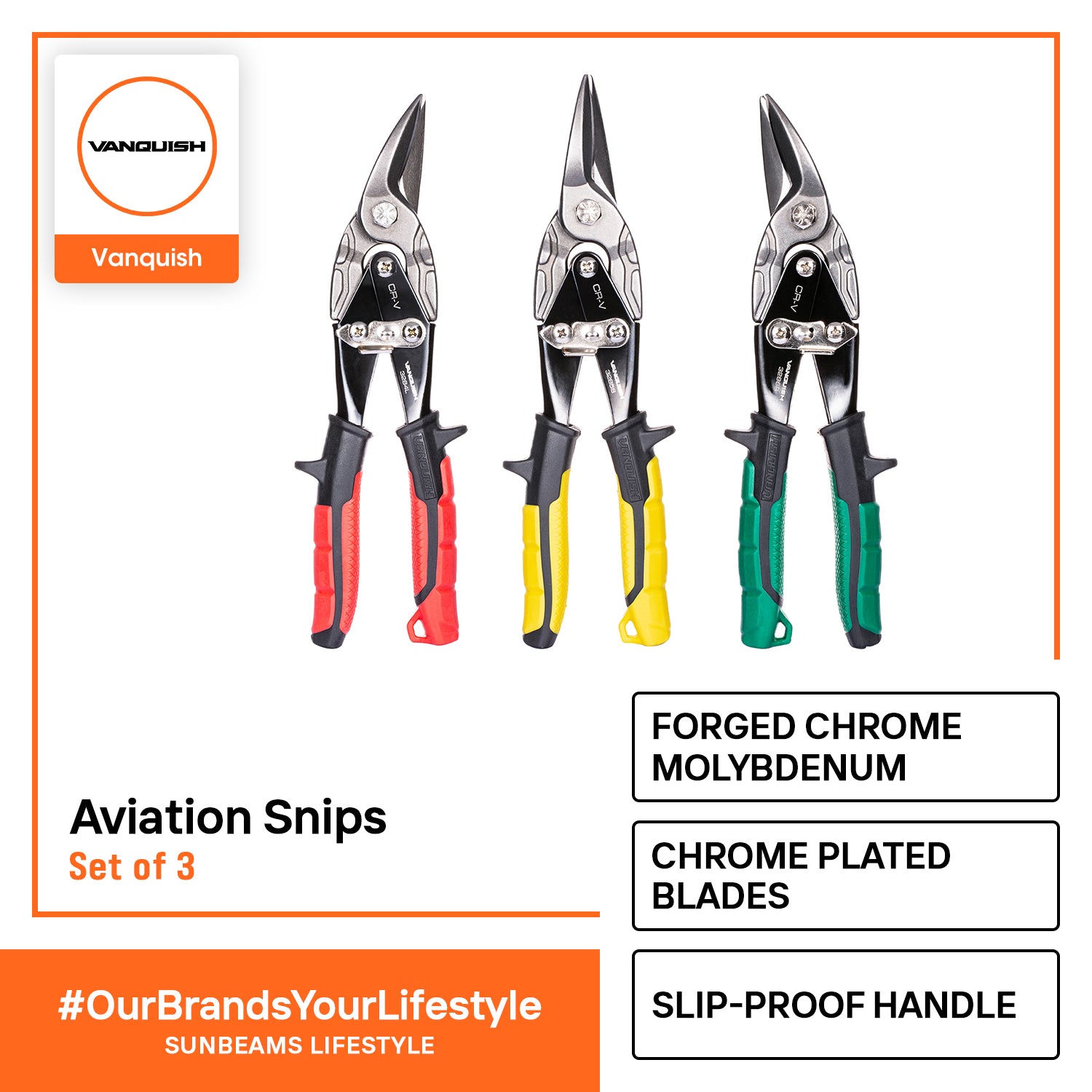 VANQUISH Premium Aviation Snip Set of 3