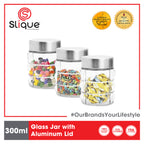 SLIQUE Glass Jar w/ Glass Lid | Ceramic Lid | Aluminum Lid [Set of 3]