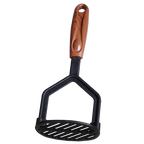 SLIQUE Wooden Nylon Kitchenware Cooking Ladle | Skimmer | Slotted Spoon | Egg Beater | Potato Smasher