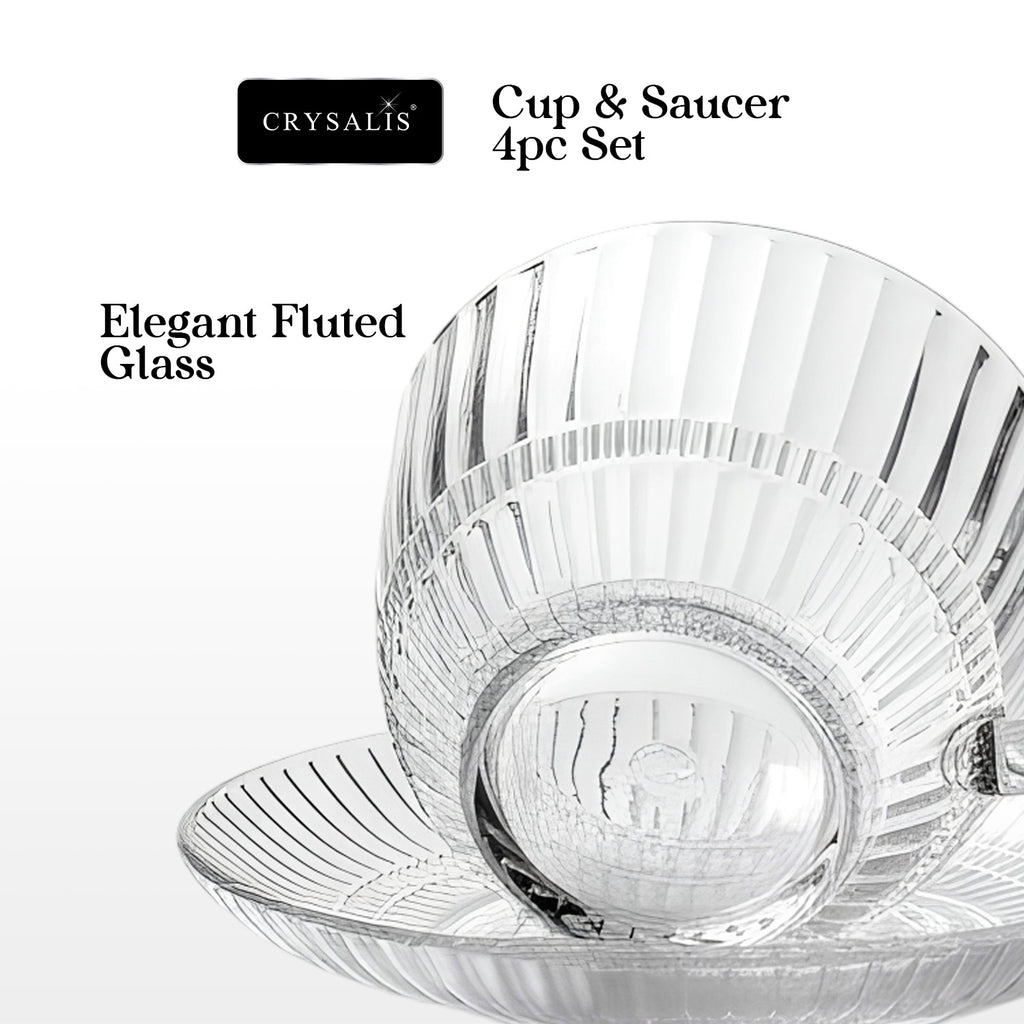 Crysalis Linear Glassware Collection Dinner Plates Bowls Coffee Mugs Glass Cups Set