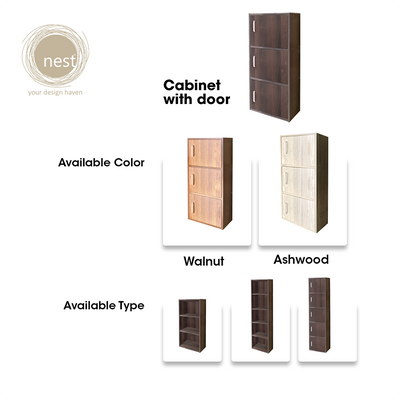 NEST DESIGN LAB Premium 3 Layer Cabinet w/ Door Multi-Purpose Cabinet Modern Italian Design Amazing Gift Idea For Any Occasion!