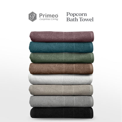 Primeo 100% Cotton Bath Towel - Popcorn Weave Collection Towels