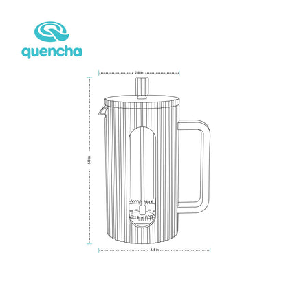 Quencha 350ml French Coffee Press, Grinder and Mug with Coaster and Lid Set