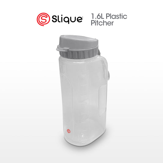 SLIQUE 1600ml Water Pitcher BPA-Free Easy Grip Handle Leak-Proof Lid Cold Beverage Fridge-Ready