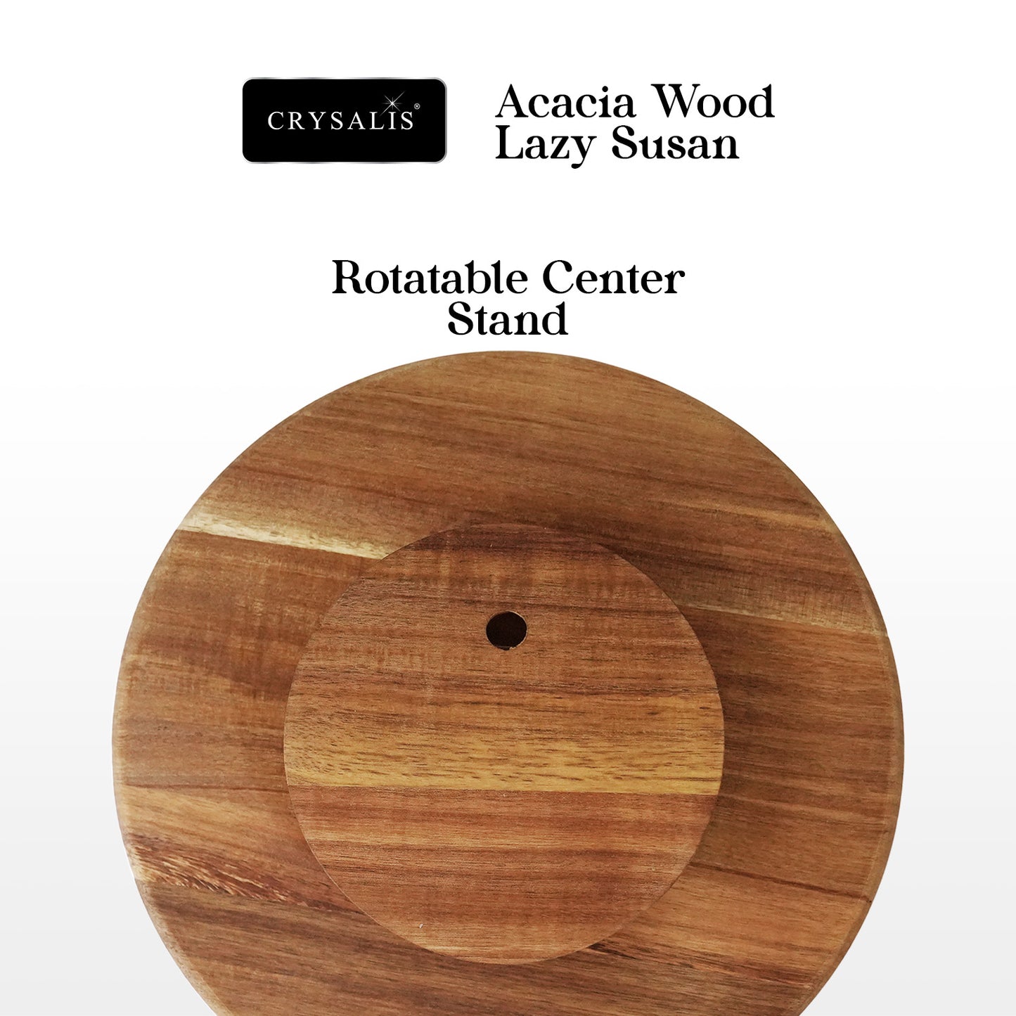 CRYSALIS Acacia Wood Lazy Susan