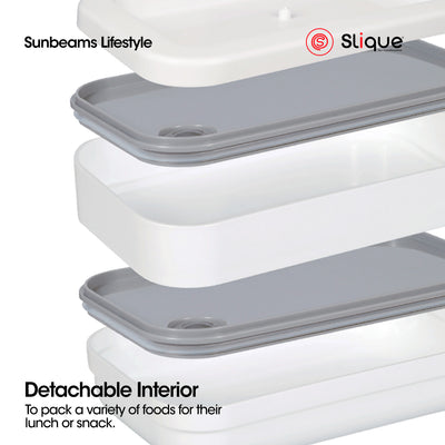 SLIQUE Lunch box w/PP Spork Included | Compartment 900ml BPA Free Amazing Gift idea for any Occasion!