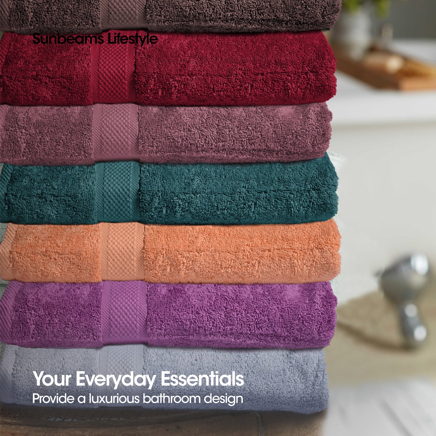 INFINITE by PRIMEO 100% Cotton Bath Towel Ring Spun 500gsm