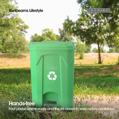 SCRUBZ Pedal Trash Bin Plastic 50 L Garbage Bin Waste Bin Trashcan Bio-degradable | Hazardous | Recyclable