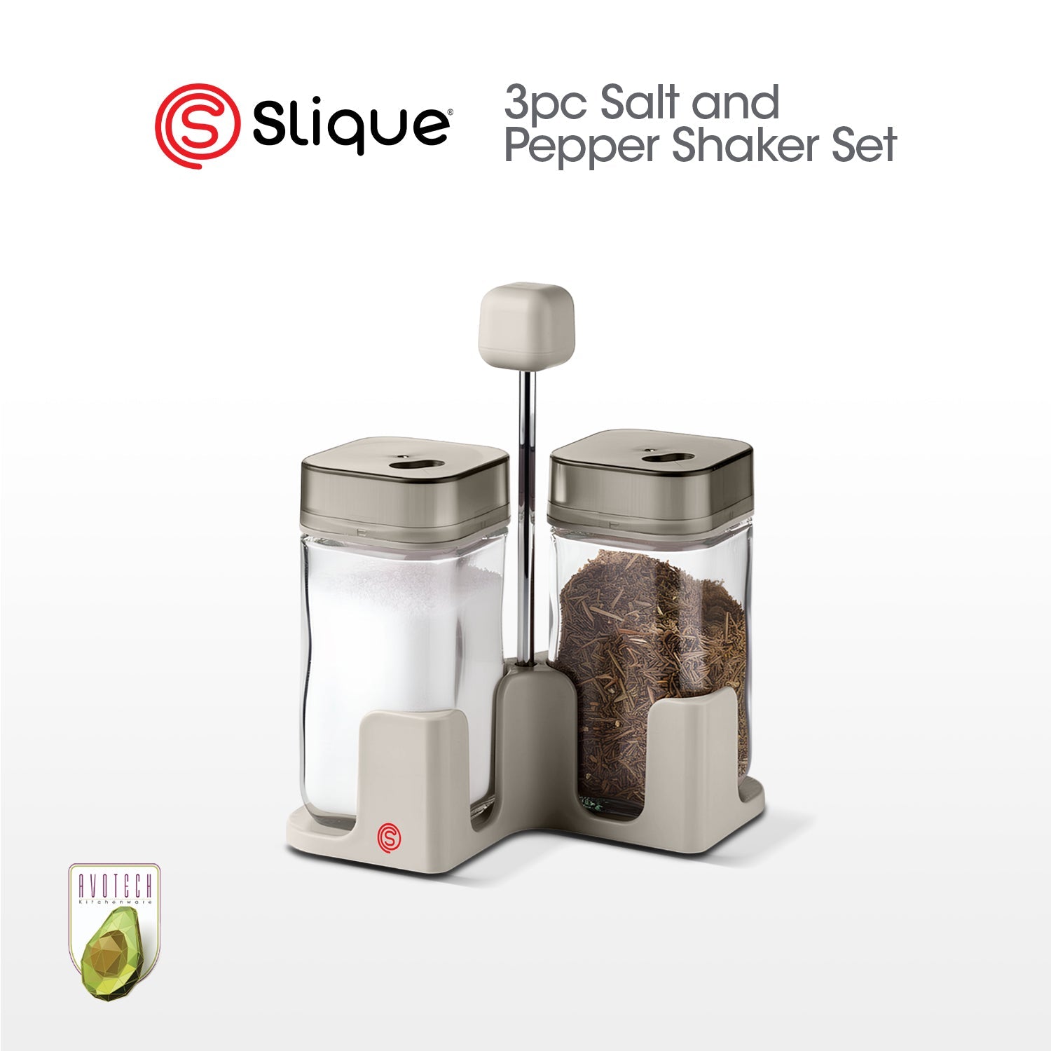 Slique AVOTECH Condiment Set Collection Oil Dispenser Spice Jars Salt & Pepper Set Kitchen Organizer