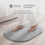 PRIMEO Oval Memory Foam Mat 40×60cm Luxury Bath Mat • Non-Slip Backing • Soft Coral Fleece Surface