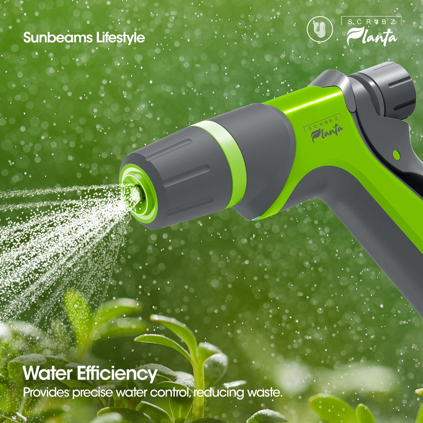 SCRUBZ Planta Garden Hose Nozzle Spray Gun, Soft Grip,  Garden Tools, For Watering Plants, Carwash