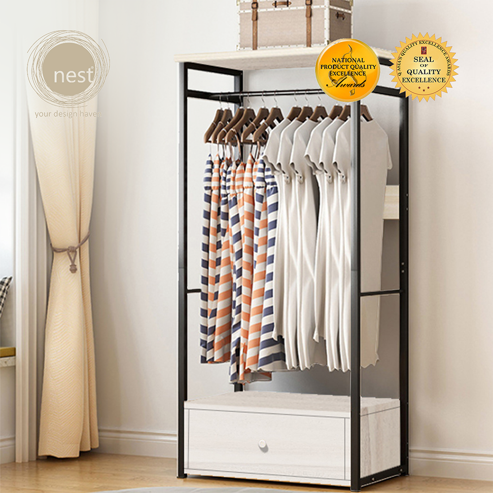 Nest Design Lab Premium | Heavy duty | Durable Grament Shelf Rack 60 x 30 x 130 cm Maple Amazing Gift Idea For Any Occasion!