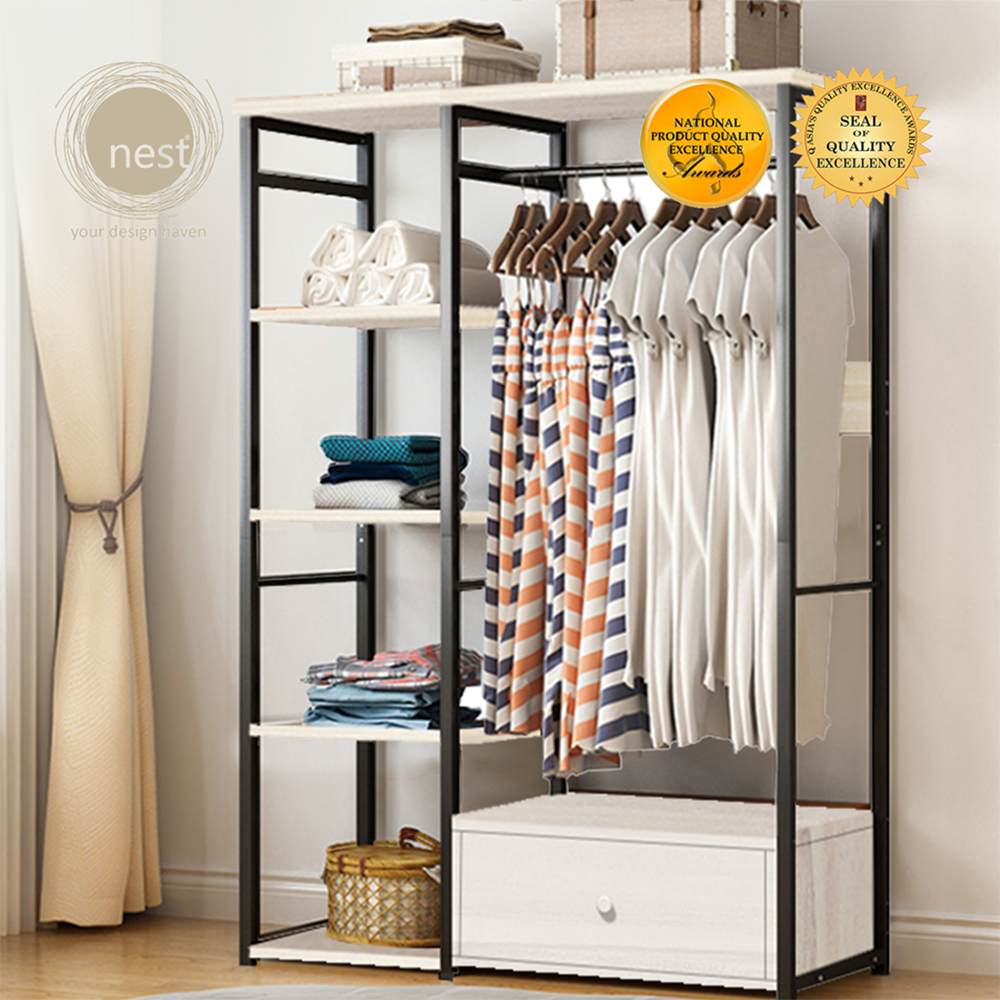 NEST DESIGN LAB Garment Shelf Rack 80x40x140cm Premium | Heavy duty | Durable | Amazing Gift Idea For Any Occasion!