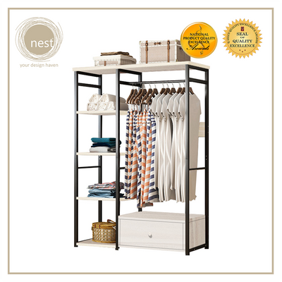 NEST DESIGN LAB Garment Shelf Rack 80x40x140cm Premium | Heavy duty | Durable | Amazing Gift Idea For Any Occasion!