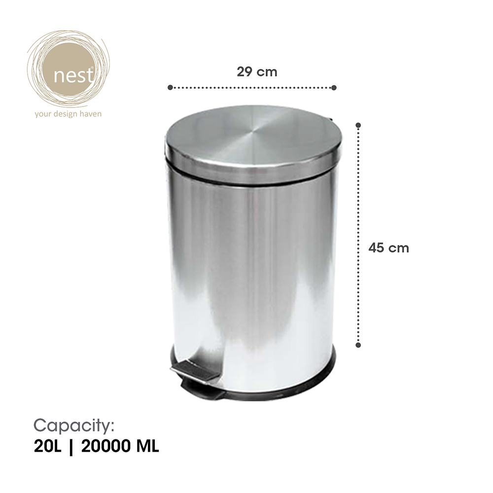 NEST DESIGN LAB Premium Stainless Steel Pedal Bin Soft Close Amazing Gift Idea For Any Occasion!