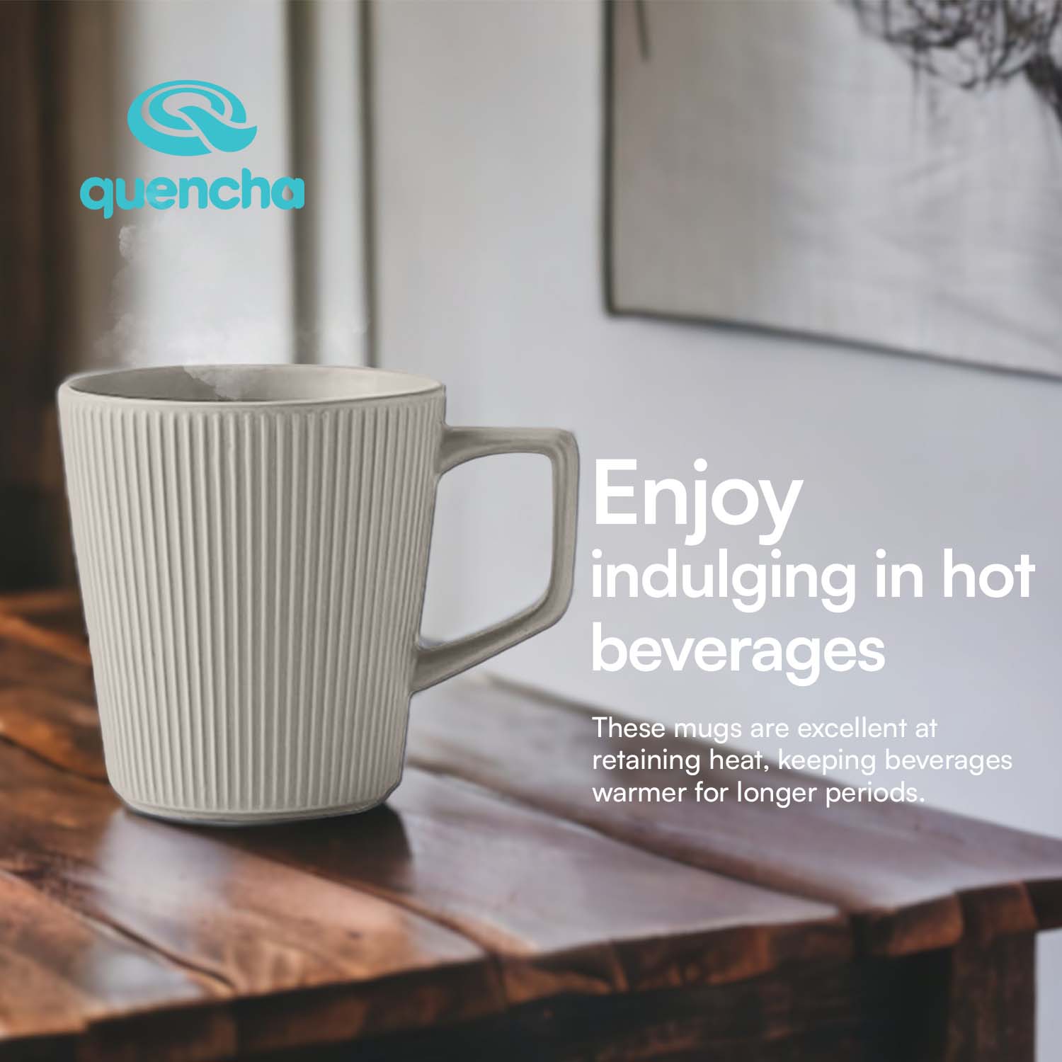 Quencha 325ml Chip Resistant Coffee Mug Porcelain Coffee Cup