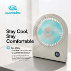 QUENCHA Portable Desk Fan 2000mAh Rechargeable Mini Fan