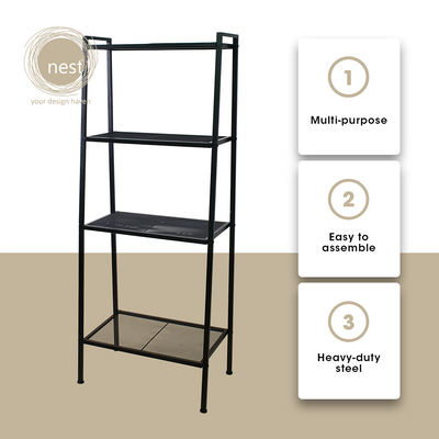 NEST DESIGN LAB Premium | Heavy duty | Durable Book shelves 4 Layer 59x35x14cm Amazing Gift Idea For Any Occasion!