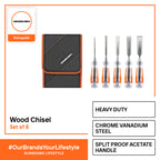 VANQUISH Premium Wood Chisel | Heavy Duty | Professional High Impact Set of 5